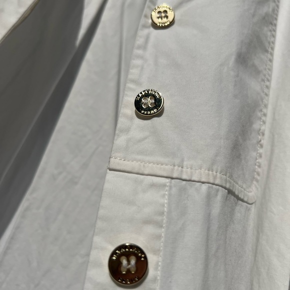 Guess Marciano Crisp White Cotton Shirtdress | Button-Down Bib-Front Dress | S - Picture 6 of 14